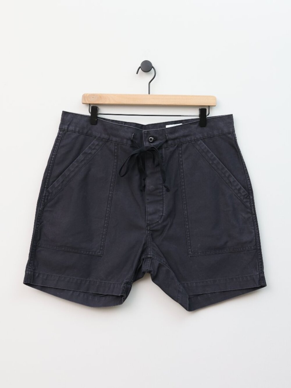 Chimala Mens Washed Cotton Drawstring Shorts‎ Charcoal Gray Black Medium - Picture 3 of 5